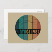 1987生まれ年のヴィンテージ誕生日ギフト シーズンポストカード (正面/裏面)