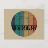 1987生まれ年のヴィンテージ誕生日ギフト シーズンポストカード (正面)