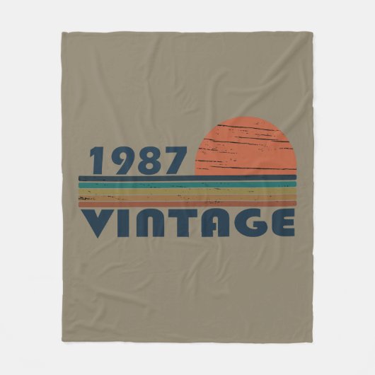 1987生まれ年のヴィンテージ誕生日ギフト フリースブランケット (正面)