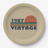 1987生まれ年のヴィンテージ誕生日ギフト ペーパープレート (正面)