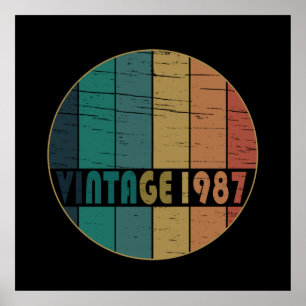 1987生まれ年のヴィンテージ誕生日ギフト ポスター