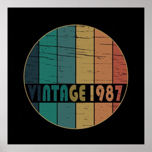 1987生まれ年のヴィンテージ誕生日ギフト ポスター (正面)
