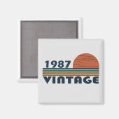 1987生まれ年のヴィンテージ誕生日ギフト マグネット (正面/裏面)