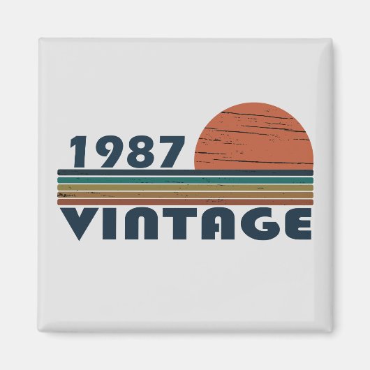 1987生まれ年のヴィンテージ誕生日ギフト マグネット (正面)