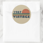 1987生まれ年のヴィンテージ誕生日ギフト ラウンドシール (バッグ)