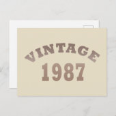 1987生まれ年のヴィンテージ誕生日 シーズンポストカード (正面/裏面)