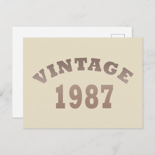 1987生まれ年のヴィンテージ誕生日 シーズンポストカード (正面/裏面)