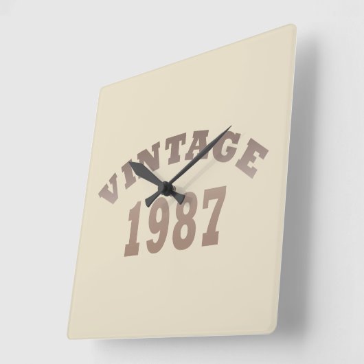 1987生まれ年のヴィンテージ誕生日 スクエア壁時計 (傾斜)