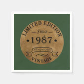 1987生まれ年のヴィンテージ誕生日 スタンダードカクテルナプキン (正面)