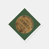 1987生まれ年のヴィンテージ誕生日 スタンダードカクテルナプキン (角)