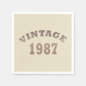 1987生まれ年のヴィンテージ誕生日 スタンダードカクテルナプキン (正面)