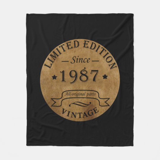 1987生まれ年のヴィンテージ誕生日 フリースブランケット (正面)