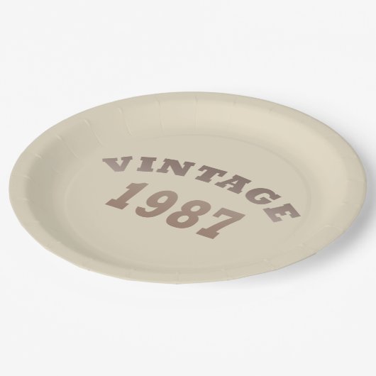 1987生まれ年のヴィンテージ誕生日 ペーパープレート (アングル)
