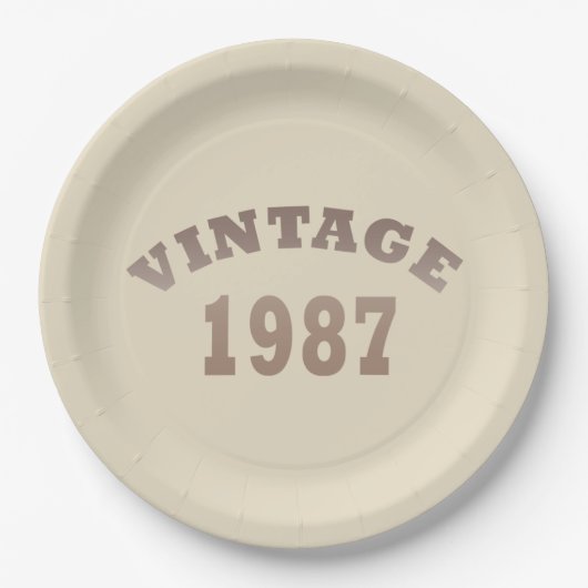 1987生まれ年のヴィンテージ誕生日 ペーパープレート (正面)