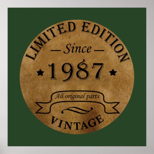 1987生まれ年のヴィンテージ誕生日 ポスター (正面)