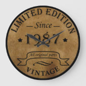 1987生まれ年のヴィンテージ誕生日 ラージ壁時計 (正面)