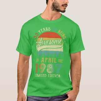 1987生まれ年4月35日誕生日1987年35年 Tシャツ