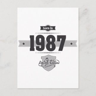 1987生まれ年(Dark&Lightgrey) ポストカード