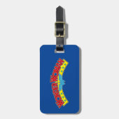 1987疑問に思年の女性の漫画ブックロゴ ラゲッジタグ (正面縦)