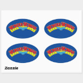 1987疑問に思年の女性の漫画ブックロゴ 楕円形シール (シート)