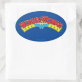 1987疑問に思年の女性の漫画ブックロゴ 楕円形シール (バッグ)