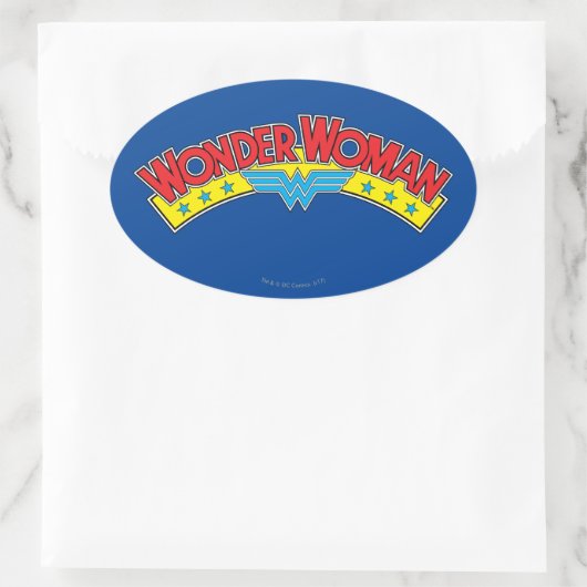 1987疑問に思年の女性の漫画ブックロゴ 楕円形シール (バッグ)