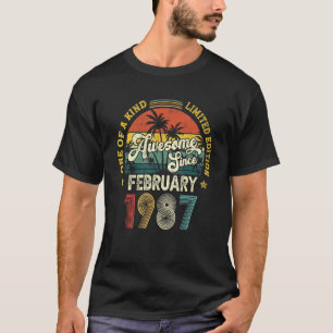 1987素晴らし年2月以来ヴィンテージ35誕生日 Tシャツ