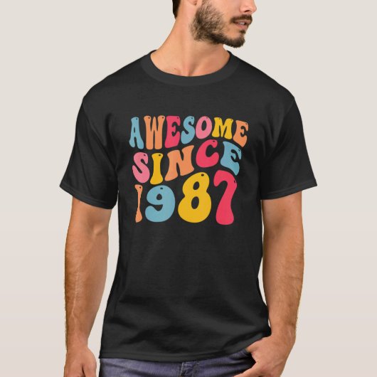 1987素晴らし年35歳レトロヴィンテージ35歳から Tシャツ (正面)