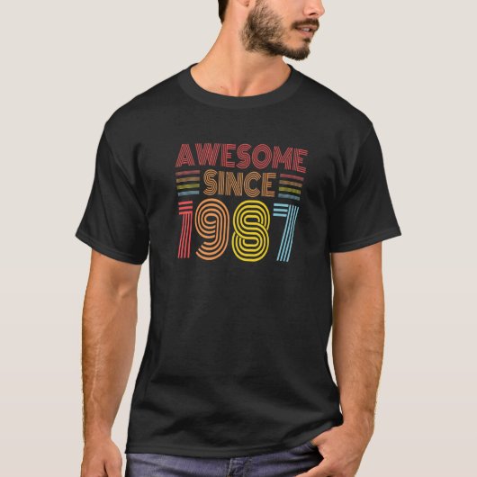1987素晴らし年35歳35誕生日レトロ以来 Tシャツ (正面)