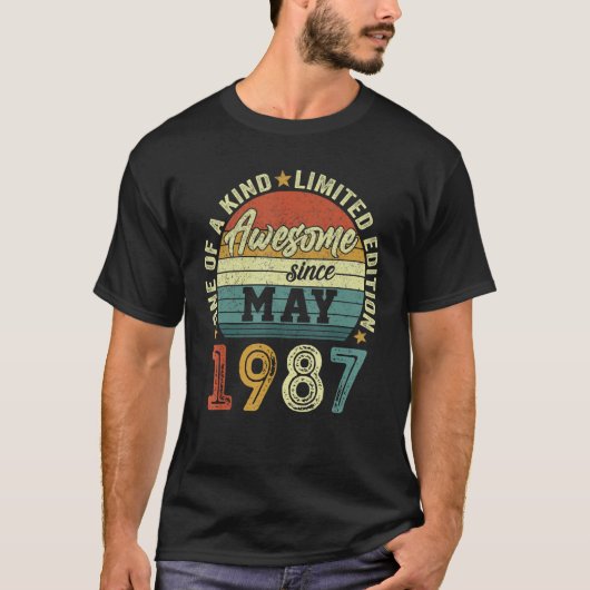 1987素晴らし年5月以来35歳35誕生日 Tシャツ (正面)