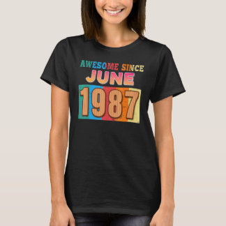 1987素晴らし年6月以来35歳35誕生日 Tシャツ