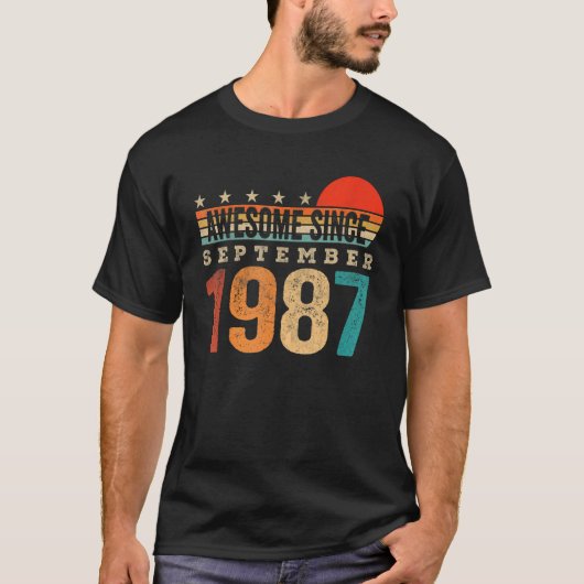 1987素晴らし年9月35日誕生日35年 Tシャツ (正面)