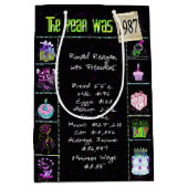 1987誕生日トリビアおもしろいファクト中抱き枕 ミディアムペーパーバッグ (正面)