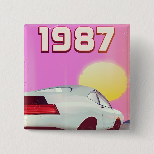 1987 スポーツカーポスター 缶バッジ (正面)