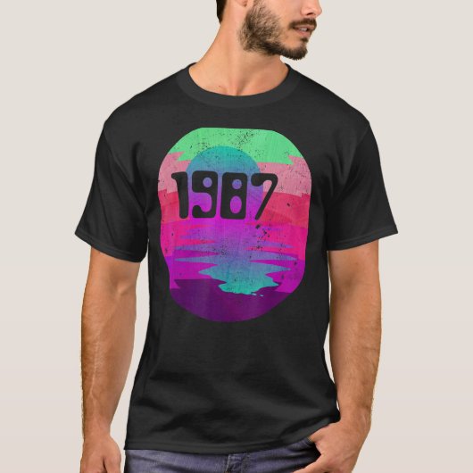 1987 35歳レトロディスコ1987 35誕生日 Tシャツ (正面)