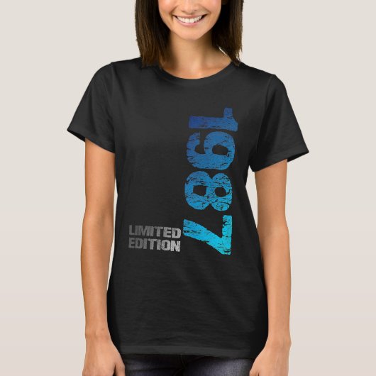 1987 36誕生日生まれ1987 Tシャツ (正面)
