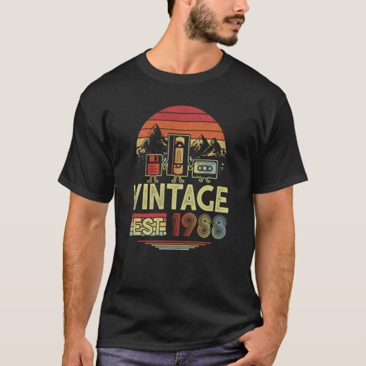 1988年に製造された35歳ヴィンテージ35誕生日Ret Tシャツ (正面)