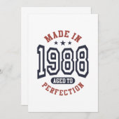 1988年に製造され、完璧に熟成した誕生日プレゼント 招待状 (正面/裏面)