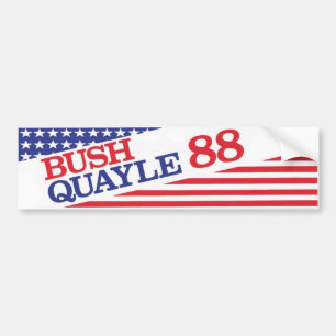 1988年のブッシュQuayleのヴィンテージのバンパーステッカー バンパーステッカー