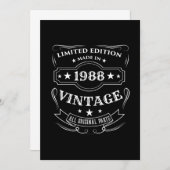 1988年の限定版ヴィンテージ誕生日ギフト 招待状 (正面/裏面)