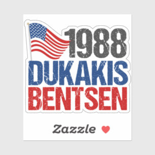 1988年デュカキス・ベンセン レトロ民主党 クラシックラウンド シール