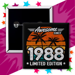 1988年生まれ限定復刻版かっこいい1988年から 缶バッジ