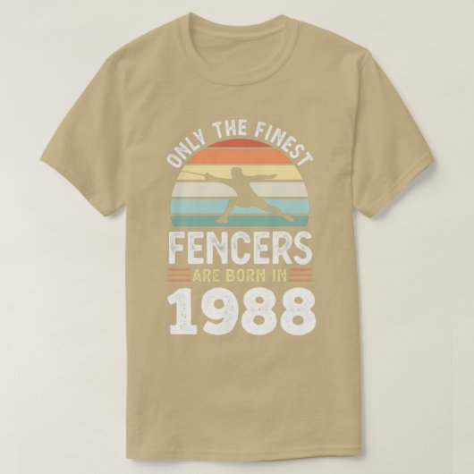 1988年生まれ40歳の誕生日フェンシングギフト Tシャツ (デザイン正面)