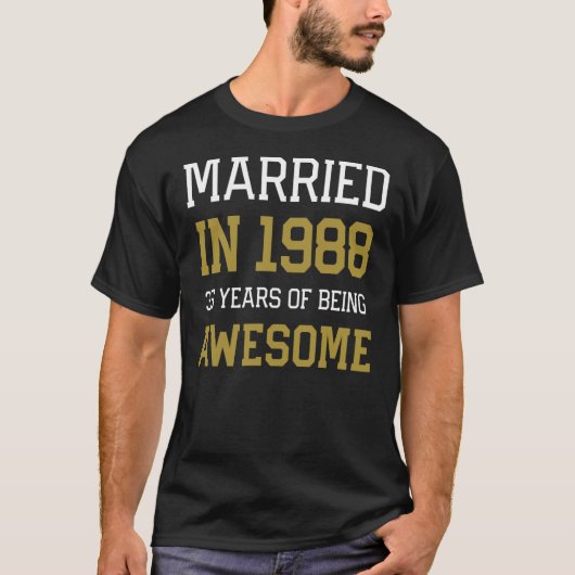 1988年男性へ間結婚した35周年記念 Tシャツ (正面)
