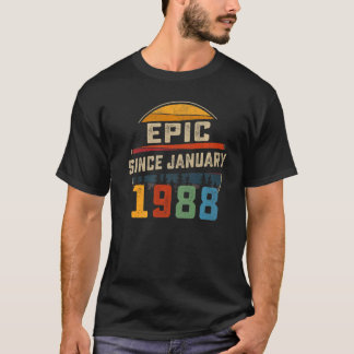 1988年1月以来の叙事詩35誕生日35歳 Tシャツ