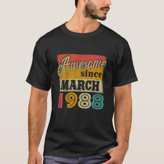 1988年3月以素晴らし降34歳ギフト34th Bi Tシャツ