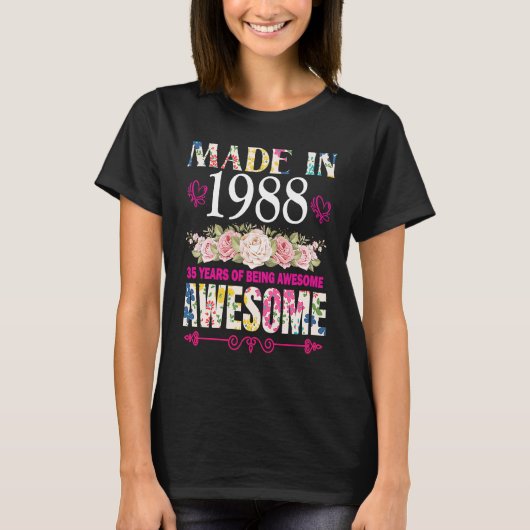 1988年35歳素晴らし35誕生日 Tシャツ (正面)