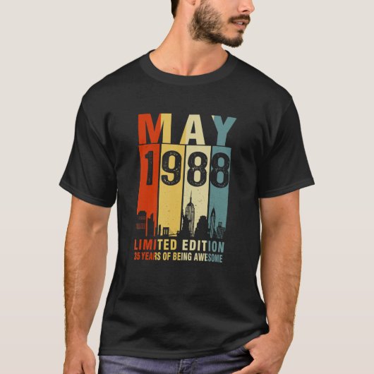 1988年5月35年のヴィンテージ素晴らし Tシャツ (正面)
