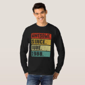 1988年6素晴らし月34誕生日以来34歳 Tシャツ (正面フル)