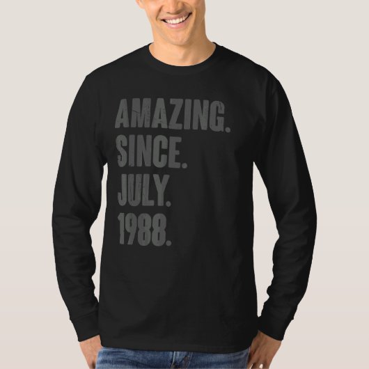 1988年7月34歳34歳の誕生日から素晴らしい Tシャツ (正面)